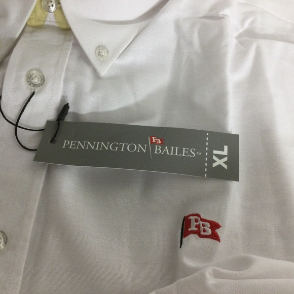 Pennington Bailes Shirt Button Front Long Sleeve Men Color White  Size XL - Picture 6 of 11